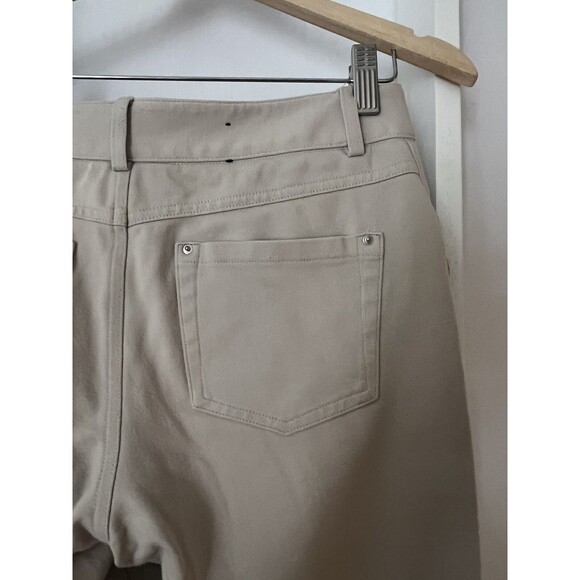 INC Womens Pants Tapered Leg 5 Pocket Knit US 6 Off White Mid Rise Flat Front EC - Picture 10 of 14